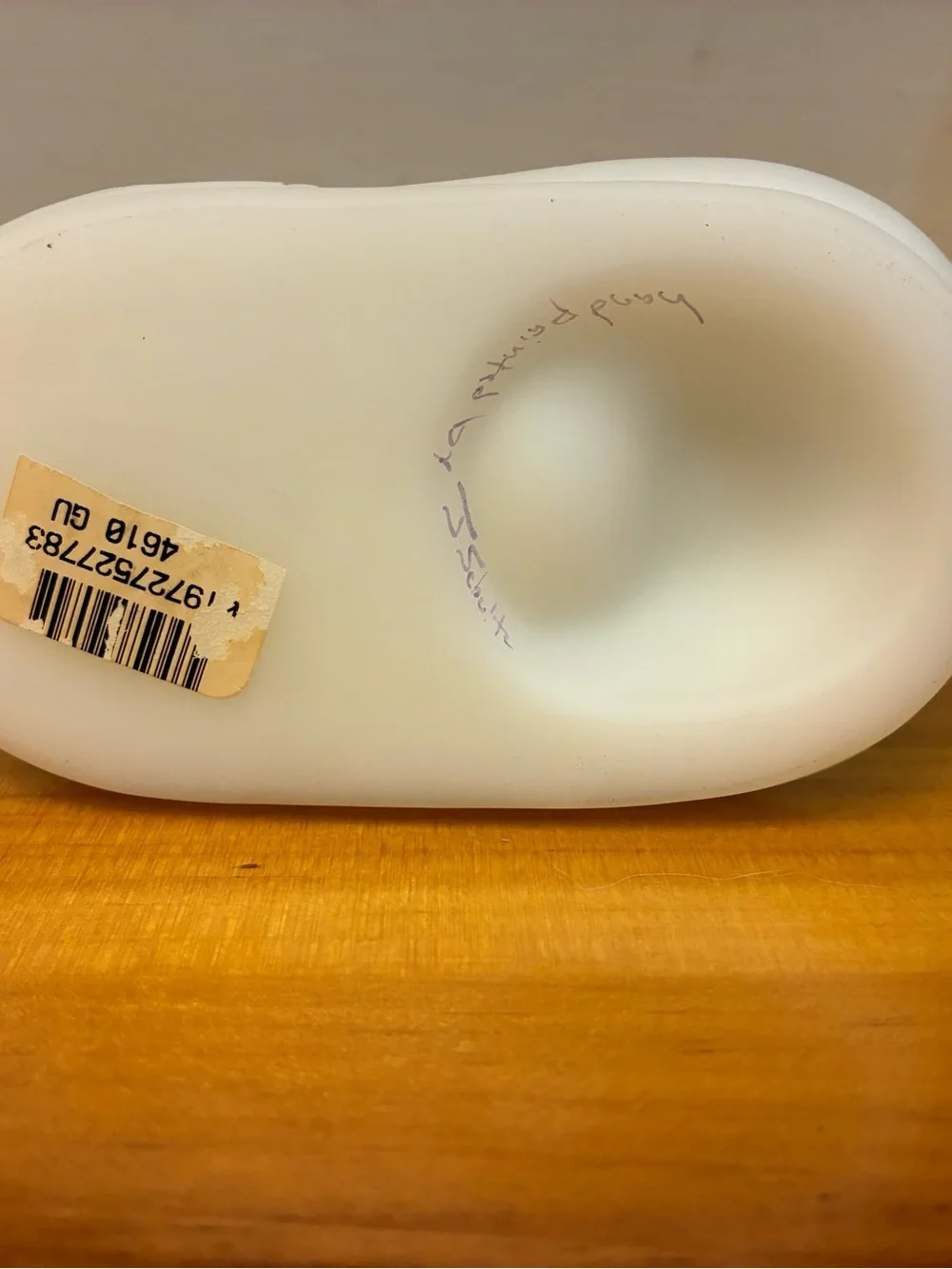 Vintage Fenton Hand-Painted White Satin Glass Baby Bootie Figurine